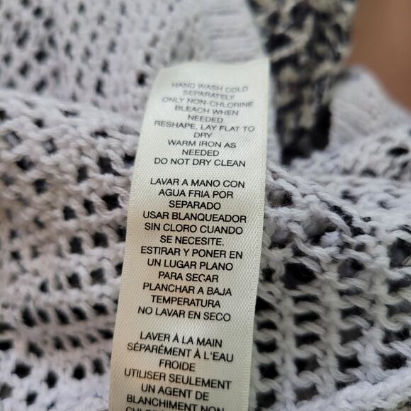 Chico's Size 0 US S Animal Print Slub Knit Hi-Low Long Sleeve Sheer Tunic Top - Picture 9 of 9